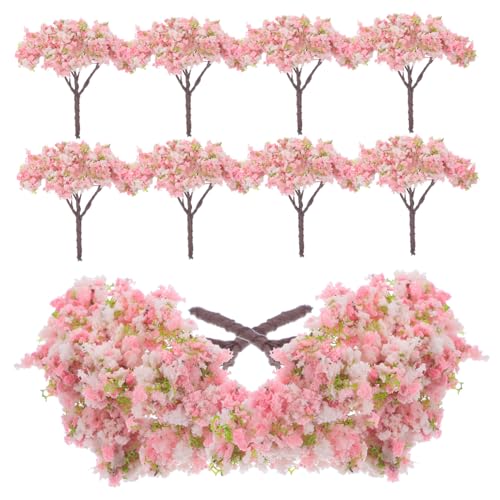 Cabilock 10 Piezas Mini Árboles Cerezo Miniatura Realistas para Maquetas Tren Diorama Micro Paisaje DIY Decoración