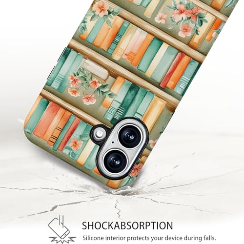 Funda de estantería floral para iPhone compatible con MagSafe y protección anticaídas 5