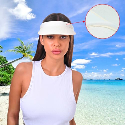 Image of 3 Pieces Clip On Visors Women Men Visor Sun Hats Hat Outdoor Sports Golf Beach Travel Tennis Cap