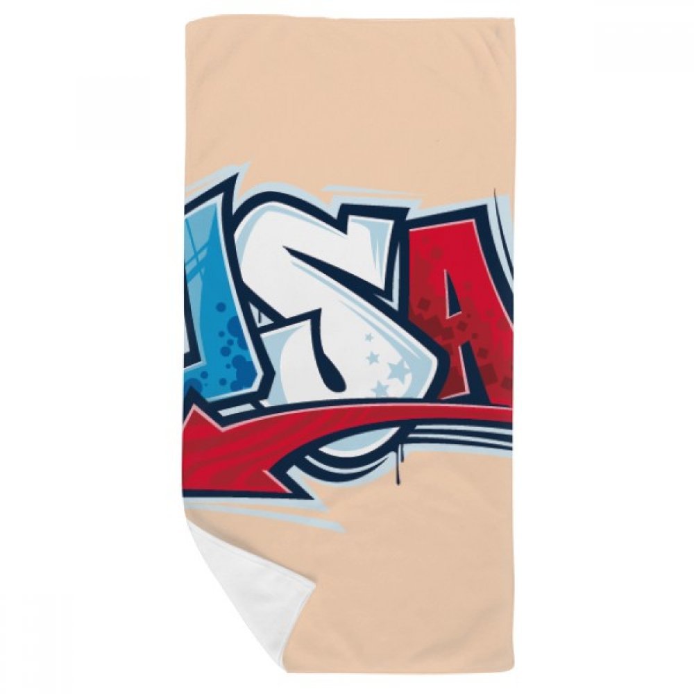 Serviette de bain USA multicolore 35x70cm drap de douche doux