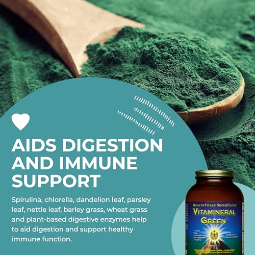 HealthForce SuperFoods Vitamineral Green - Mineral Supplement for Immune & Thyroid Support - Green Powder Supplement with Ingredients from The Land - Gluten-Free & Vegan - 500 Grams - Image 6