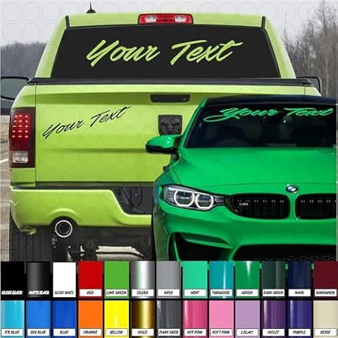 Custom Windshield Decal, Personalized to Order Premium Automotive Vinyl Lettering, Car, Truck, Windshield, Window, Sticker, CTDC, Graphic Cover