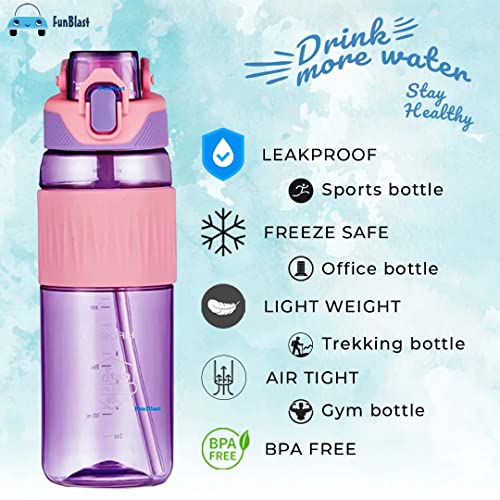 Bouteille d'eau de 1100 ml avec paille en Tritan violet gourde durable - 4