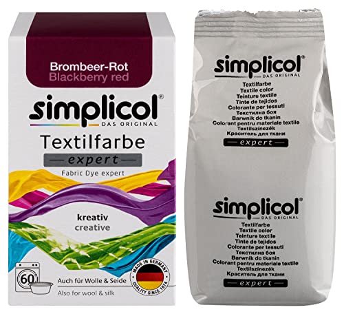 simplicol Textilfarbe expert Brombeer-Rot 1706, 2er Pack: Farbe für kreatives, einfaches Färben in der Waschmaschine oder manuell, 150 g (2er Pack)