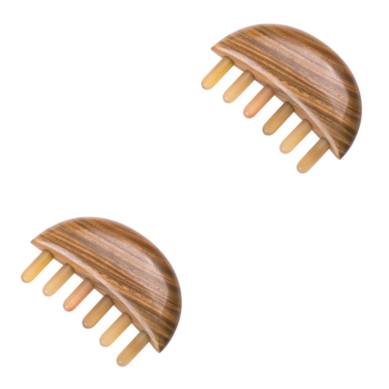 minkissy 2 Stück Büffelhornkamm Modischer Haarkamm Langlebiger Haarkamm Einfacher Reisekamm Grober Zahnkamm Glatter Haarkamm Kreativer Stylingkamm Praktischer Massagekamm