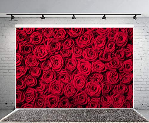 Fondo decorativo de rosas rojo 10x6.5ft para fotografía miniatura 5