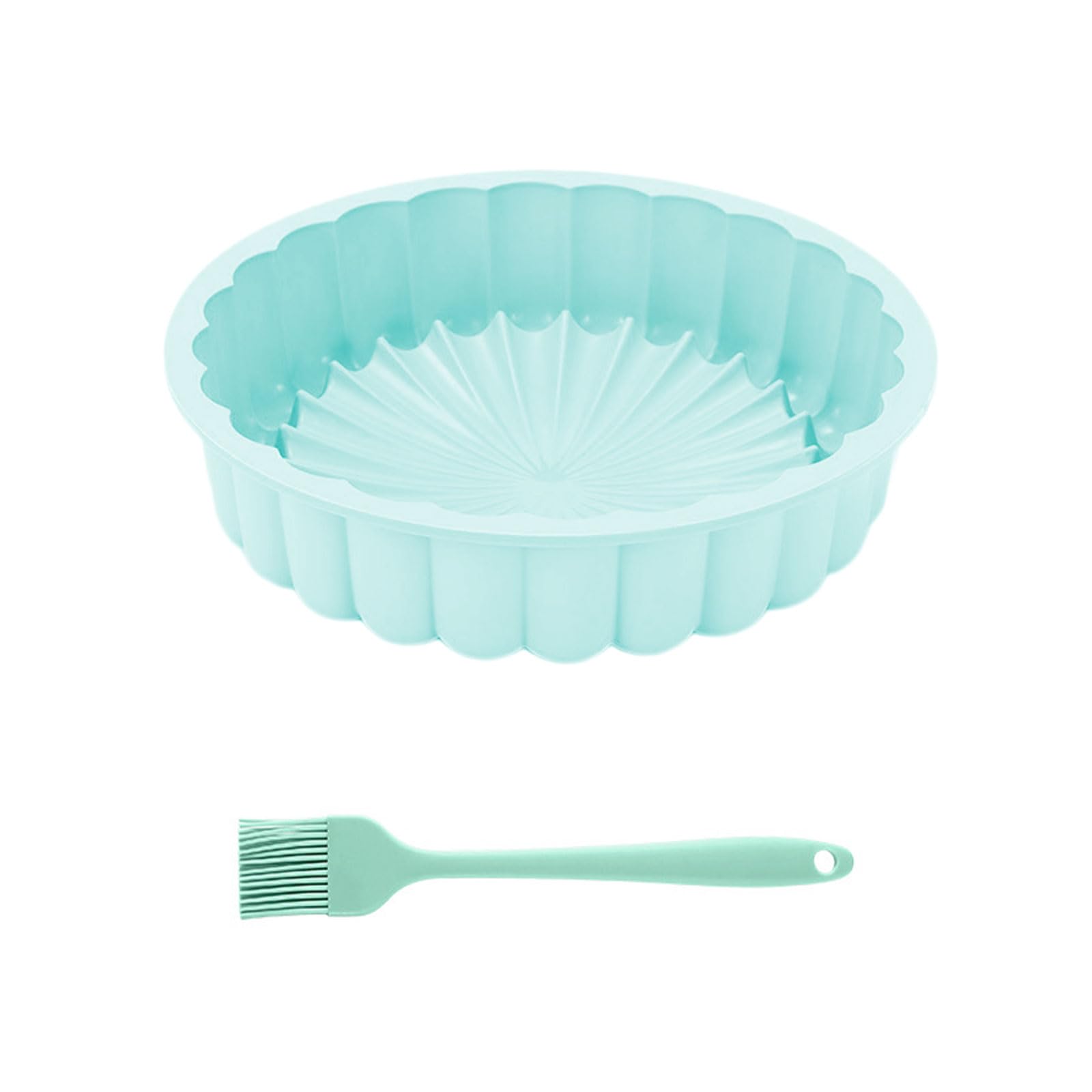 ANBOO Molde redondo de silicona antiadherente para tarta de queso, Brownie, pastel y flan – Reutilizable y fácil de desmoldar de 8 pulgadas (azul lago)
