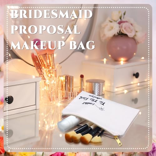 Kacctyen Set of 6 I Couldn't Tie the Knot Without You Cosmetic Bag Bridesmaids Proposal Gift Bag Bridal Party Wedding Bridesmaids Supplies for Bridal Shower Wedding Bachelorette Party3