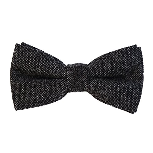 DonDon Noeud papillon en coton pour homme 12 x 6 cm avec crochet déjà lié et réglable - noir - gris foncé