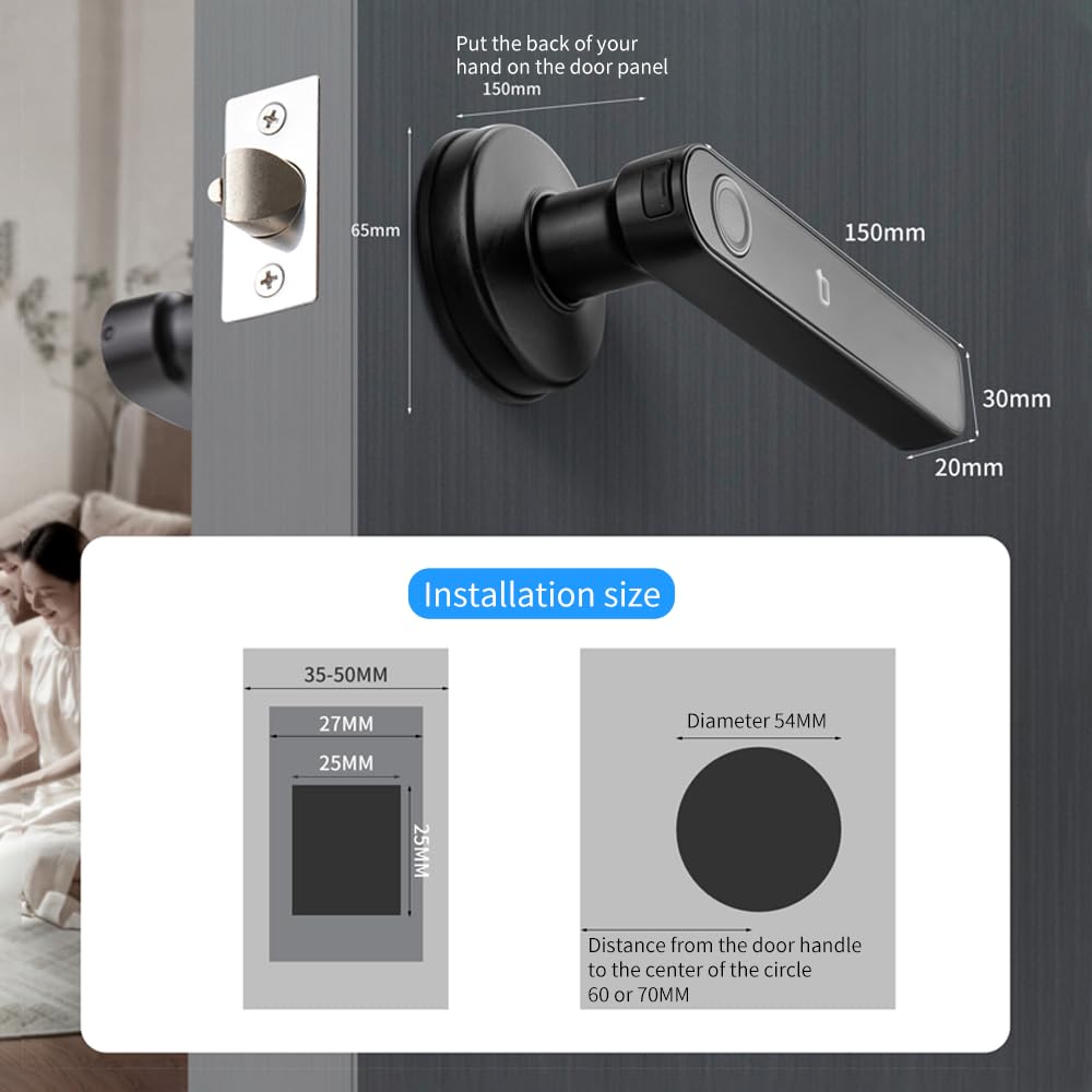 NEWFUN Serratura Smart Porta Blindata,Serratura Wifi,Con chiave, scheda chiave, APP Bluetooth per la serratura della porta, impermeabile