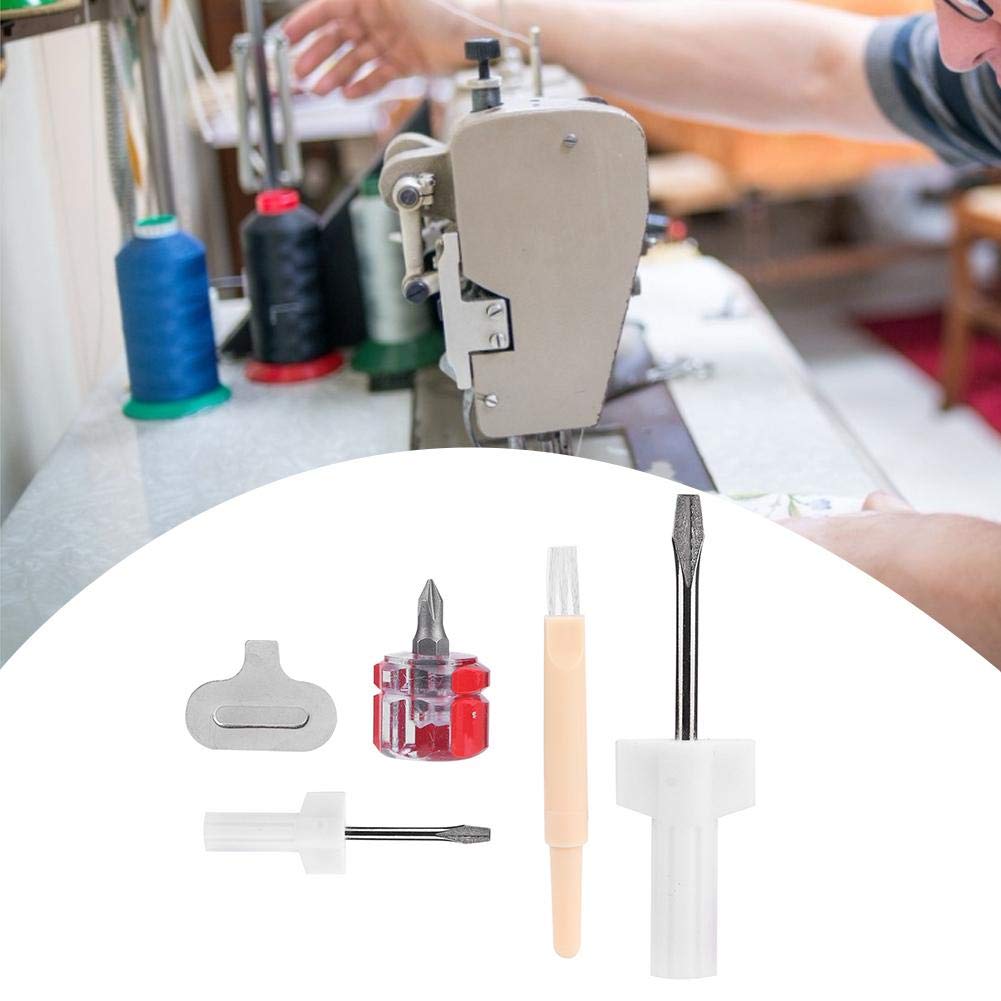 Kit de reparación de máquina de coser, 5 destornilladores para máquina de coser, herramienta de extracción de hilo para máquinas de coser, accesorios de reparación de placas de aguja 3
