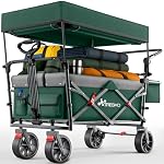 TRESKO – TRESKO® Bollerwagen Faltbar mit Dach, Kühlfach & Seitenrollo