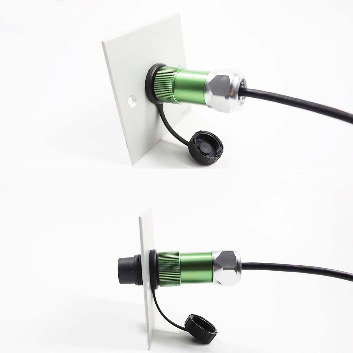 PENGLIN 2PCS Waterproof HDMI Panel Mount Coupler, IP67 HDMI Panel Mount Pass Through Connector, Female to Female HDMI Bulkhead Extension 4K 30hz 3D and HDR Black(2PCS)