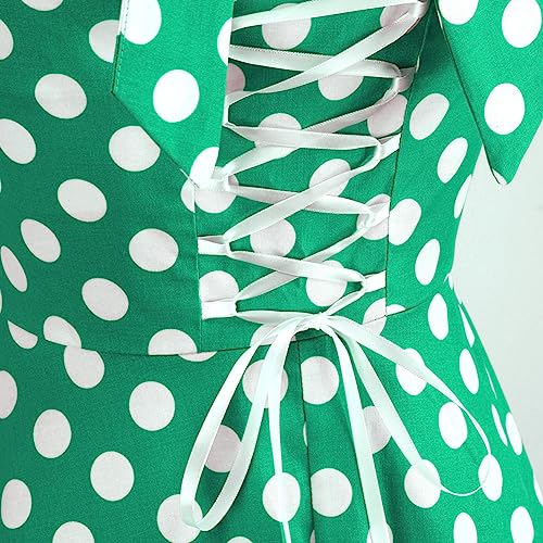Image of 1950s Dresses for Women Vintage Retro Cocktail Party Swing Dresses Halter Floral Rockabilly 50s Polka Dot Pin up Dress