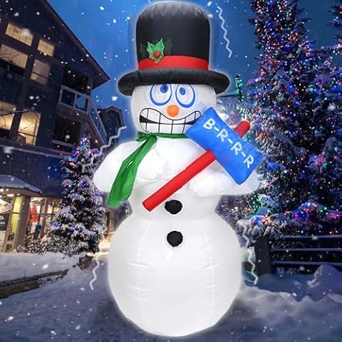 DearSun 6FT High Christmas Inflatables Outdoor Shaking Snowman Inflatable with Build-in LED Lights Big Yard Party Decoration (Shaking Snowman) Cover