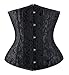 Everbellus Femme Gothique Corset Sein Nu Minceur Lingerie avec Ruban Lacet (Noir, XX-Large)