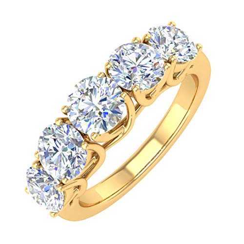 2 Carat 5-Stone Diamond Wedding Band Ring in 14K Gold