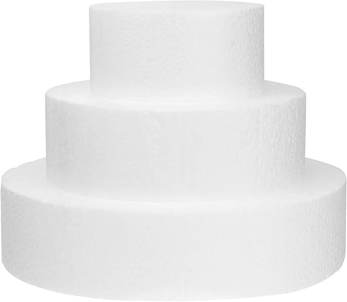 3pcs Cake Dummies 3 Tier Cake Foam Models Round Foam Cake Practice