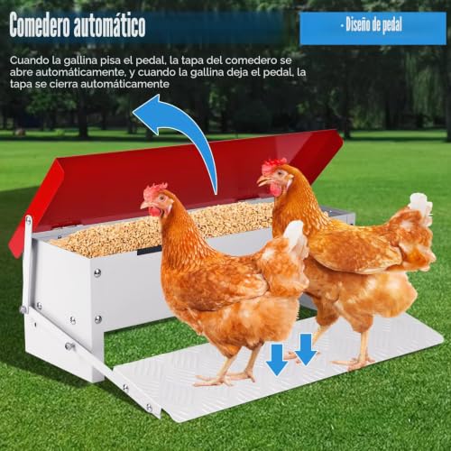 Alimentador para pollos patos y gansos resistente a la intemperie 2
