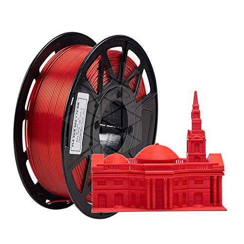 Image of Tesseract Premium PLA + 1.75mm 3D Printing Filament | Dimensional Accuracy + /- 0.03mm | Compatible with Most FDM Printers | 1 KG 3D Printer Filament - PLA Silk Red (Quantity 1)