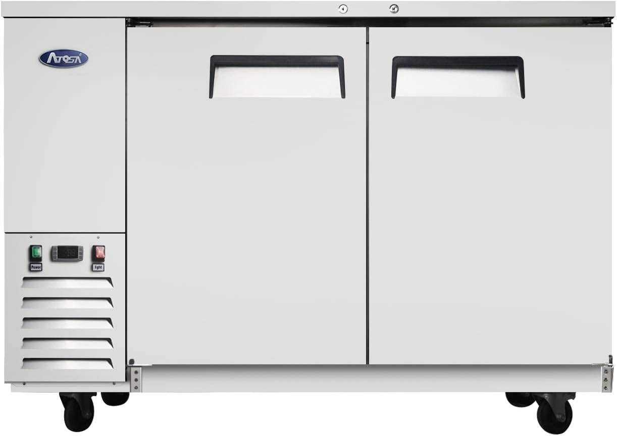 Commercial Bar Back Refrigerators, ATOSA Counter Height 2 Doors Beer Beverage Cooler