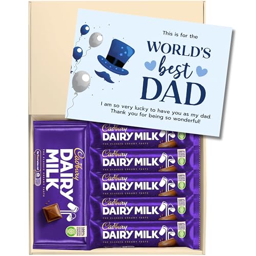 Chocohugs Chocolate Gift Box for Father/Dad | Gift for Father/Dad/Man | Filled with Dairy Milk Full Sized Chocolate Block and Bars | Letterbox Friendly | Treat Box of Chocolates