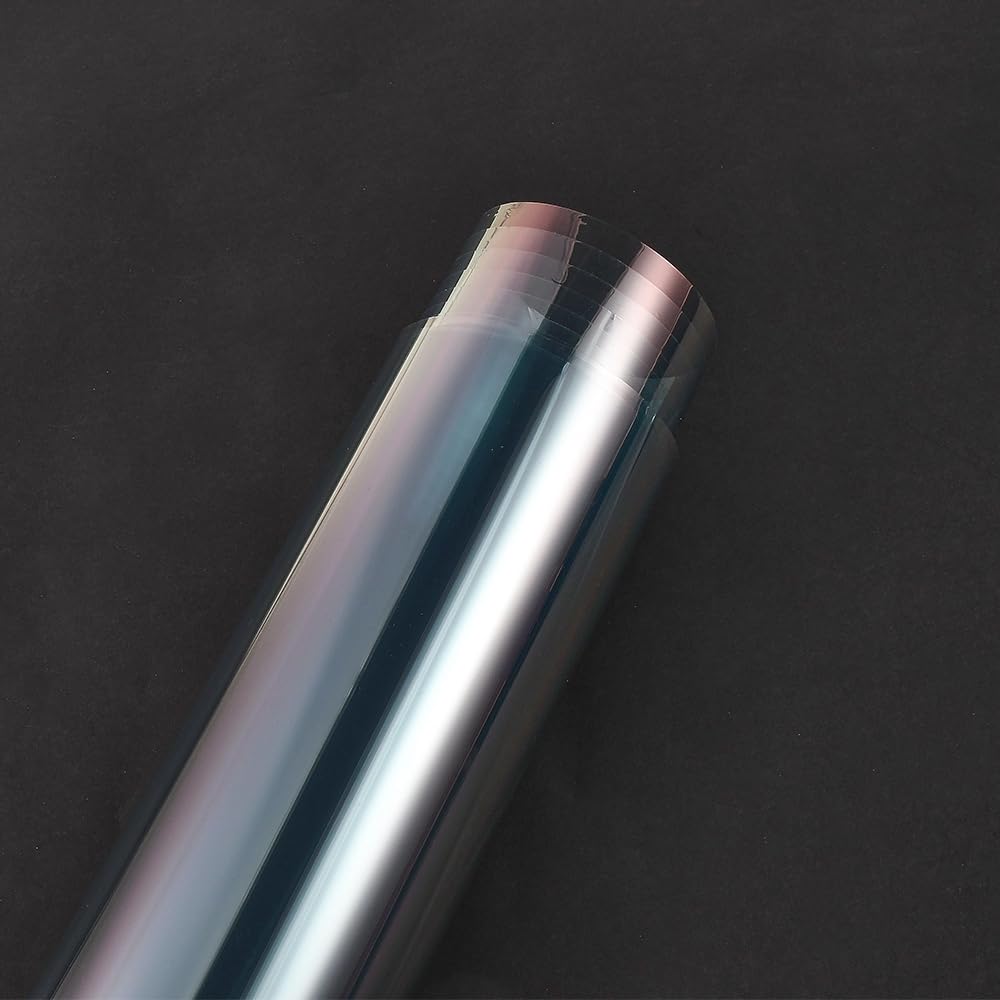 XhuangTech Film teinté pour fenêtre de voiture - 75 % VLT caméléon bleu rose - 99 % anti UV - Rejet de la chaleur - Film solaire teinté pour pare-brise/fenêtre latérale (0,75 x 3 m)