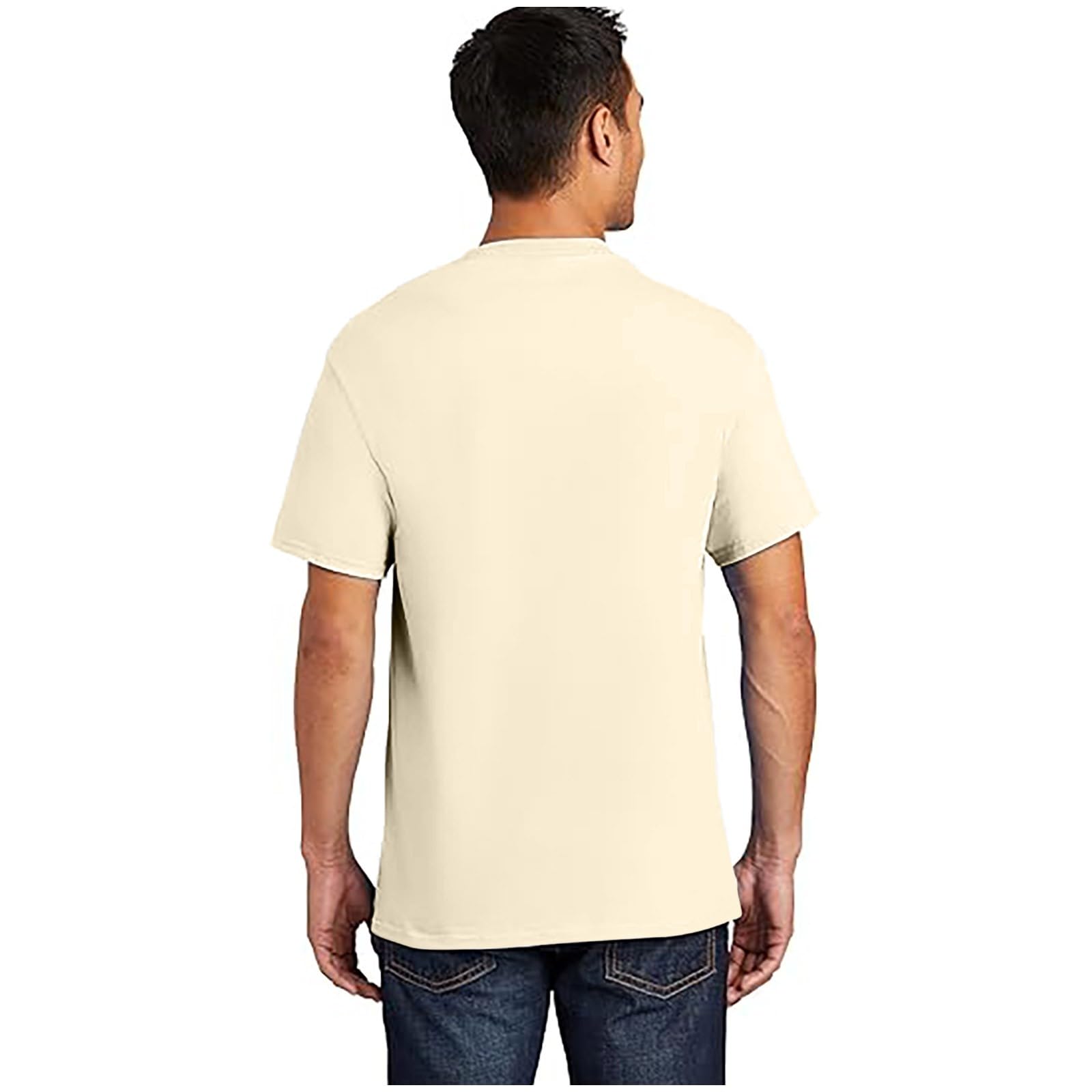 Men’s Cotton T-Shirt Short Sleeve Summer Pullover Round Neck Fashion Shirts Loose Fit Casual Business Dress Tops