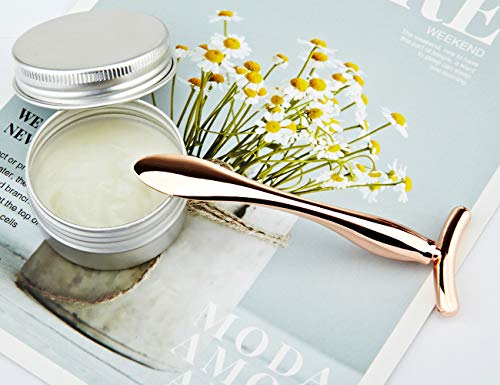 Lisapack 2Pcs Metal Eye Cream Applicator Wand Stick, Massager Tool For Facial Massage, Reduce Puffiness (Rose Gold) #TOP3