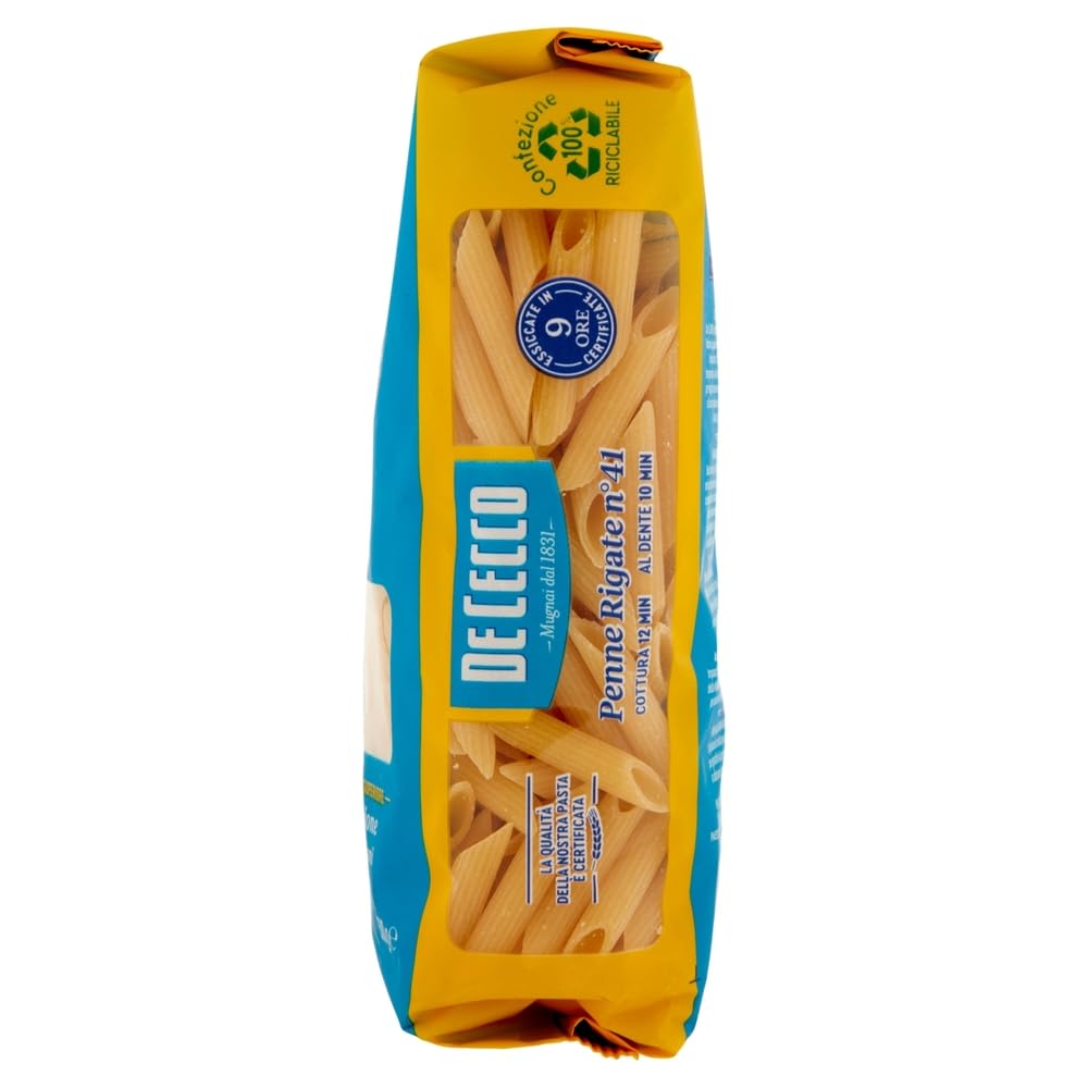 De Cecco Pasta Penne Rigate nº 41, 100% pasta italiana, paquete de 500 g + llavero Beni Culinari gratuito (36 unidades)