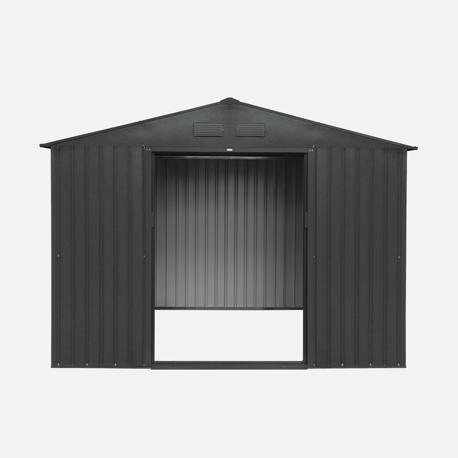 Alice's Garden - Abri de Jardin en métal - FLANDRE 8.84m² Gris Anthracite - Cabane à Outils avec Deux Grandes Portes coulissantes. kit de Fixation Sol Inclus. Maison de Rangement. Remise