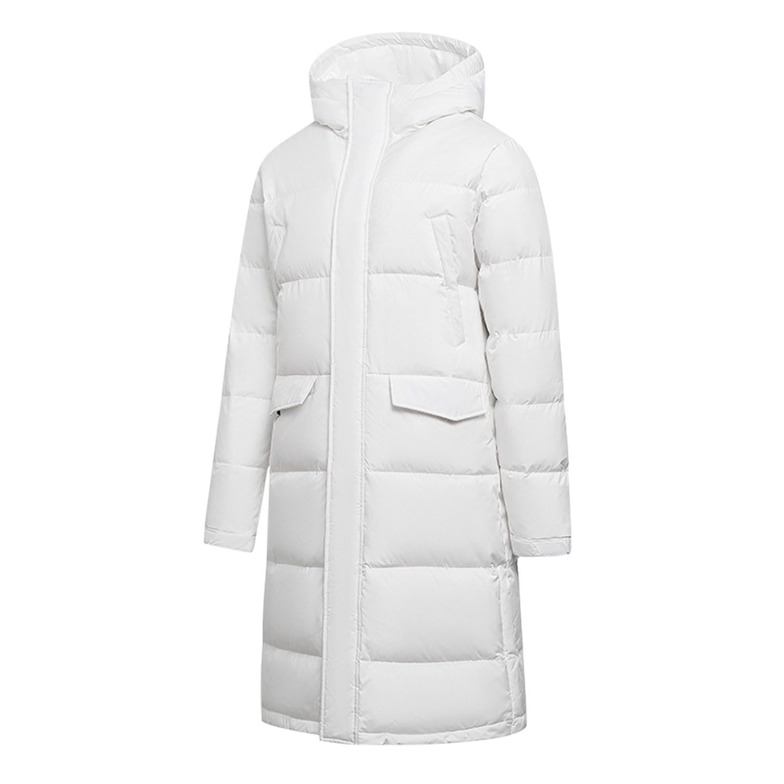 Giacca trapuntata da uomo con cappuccio, piumino lungo da uomo spesso invernale lungo piumino invernale con cappuccio impermeabile isolato piumino spesso piumino caldo piumino parka da uomo
