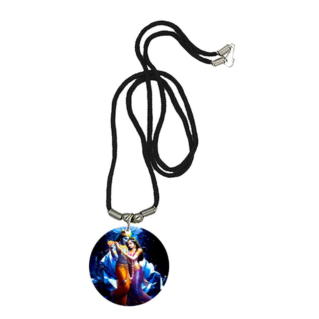 Lord Radhey Krishna Raas Leela in Vrindavan Acrylic Pendant with Cord Chain for Men Women, Religious Radha Krishna Photo Pendant, Spiritual Jewelry Gift for Prayer & Festivals-image-37