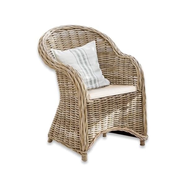 Loberon Sessel Margate Rattan Braun/Creme