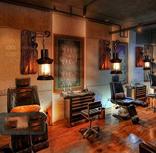 Lámpara de pared vintage para cafetería y bar con diseño de metal 6