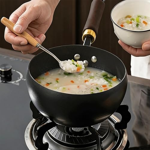 Wok japonés de hierro fundido con tapa de vidrio 11.02in miniatura 6