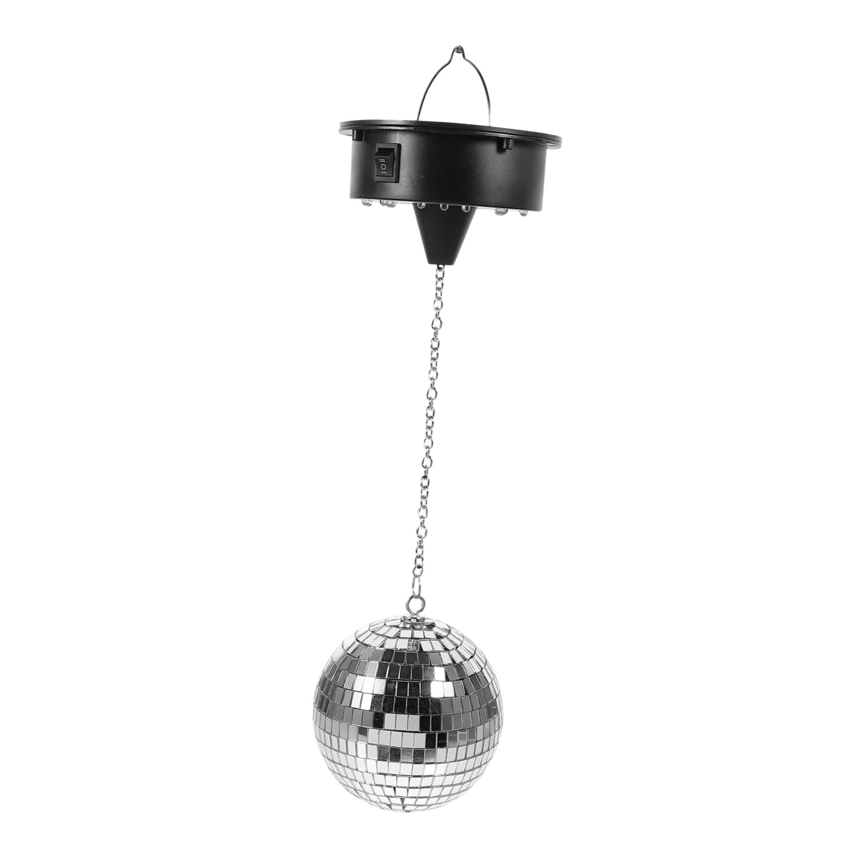SOIMISS Boule Disco Rotative à Facettes en Plastique Argenté Légère Mode Constant et Rotation, pour Club et Bar, Décoration Lumineuse pour Fêtes