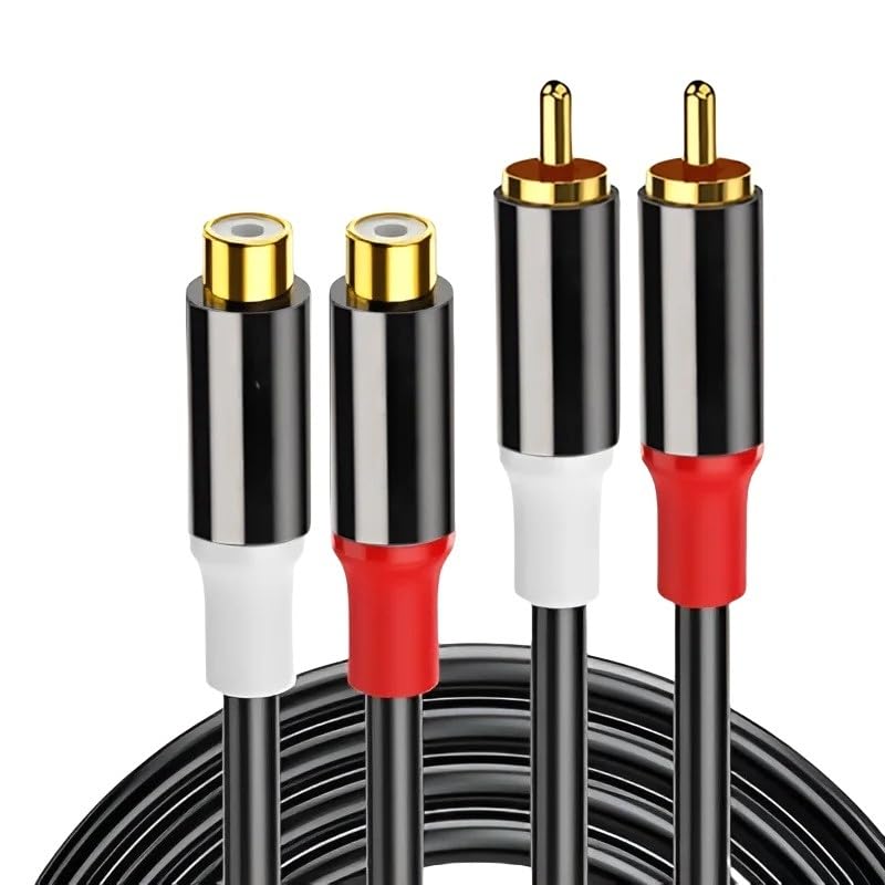 Cable 2-Male to 2-Male R/CA Stereo Audio Subwoofer Cable(Male to Female,3m)