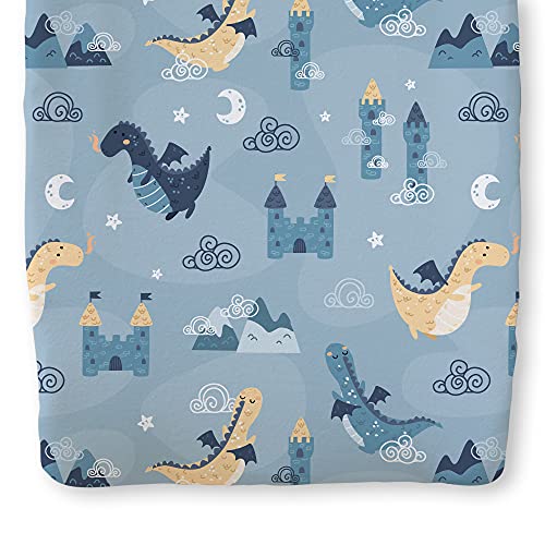 Image of Natemia Organic Cotton Percale Changing Pad Cover - 16X32 - Perfect for Cradle and Bassinet - Silky Soft and Hypoallergenic - Made in Portugal