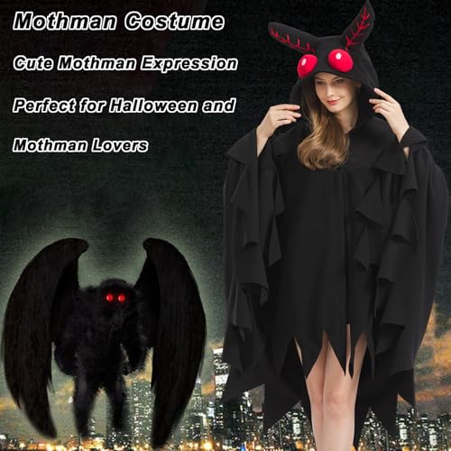 Mothman Costume Mothman Cosplay Hooded Blanket Cape Halloween Costume for Women and Men3