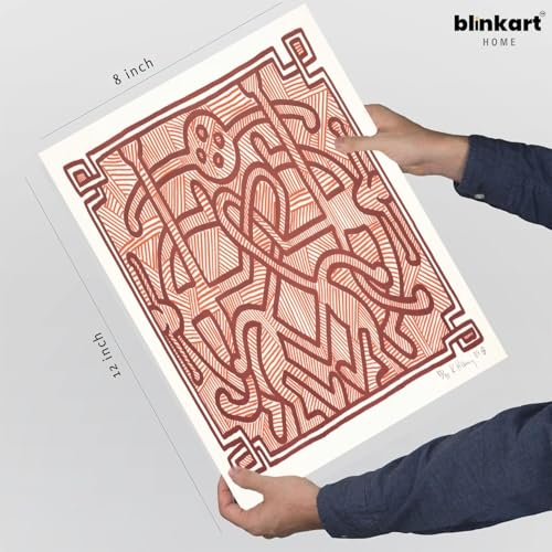 Image of BLINKART Keeth Haren Aesthetic Modern Art Walls With Frame | Natural Wood Texture | Living Room Bedroom Office Wall Decoration | Poster Home Decor Frames Wall Bedroom | 12x8 Inches (D487)