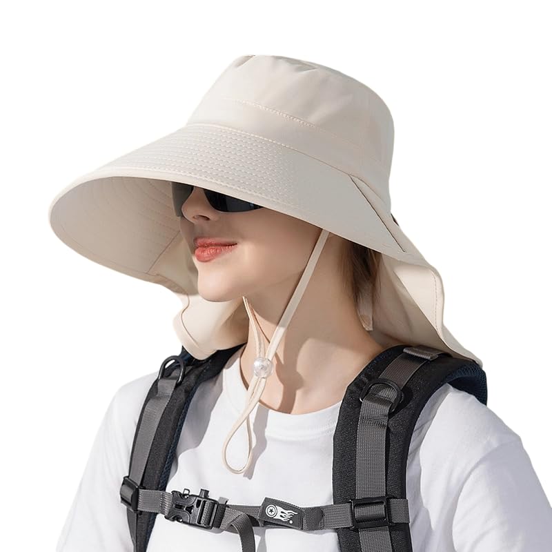 Sombrero para mujer verano ala ancha secado rápido con solapa cuello miniatura 6