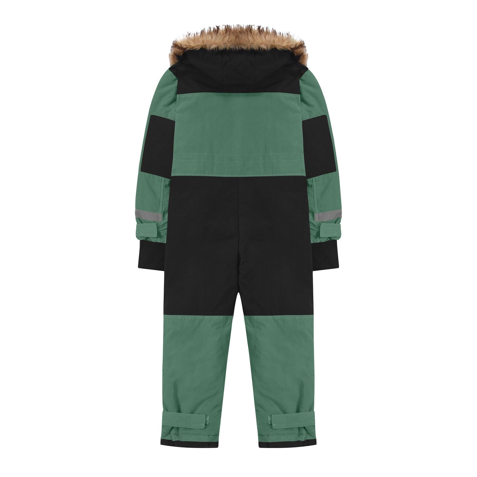 Traje de nieve para niños, unisex, mono de esquí de forro polar, impermeable, con capucha, traje de esquí, resistente al viento, invierno, grueso, cálido, pantalones de esquí para