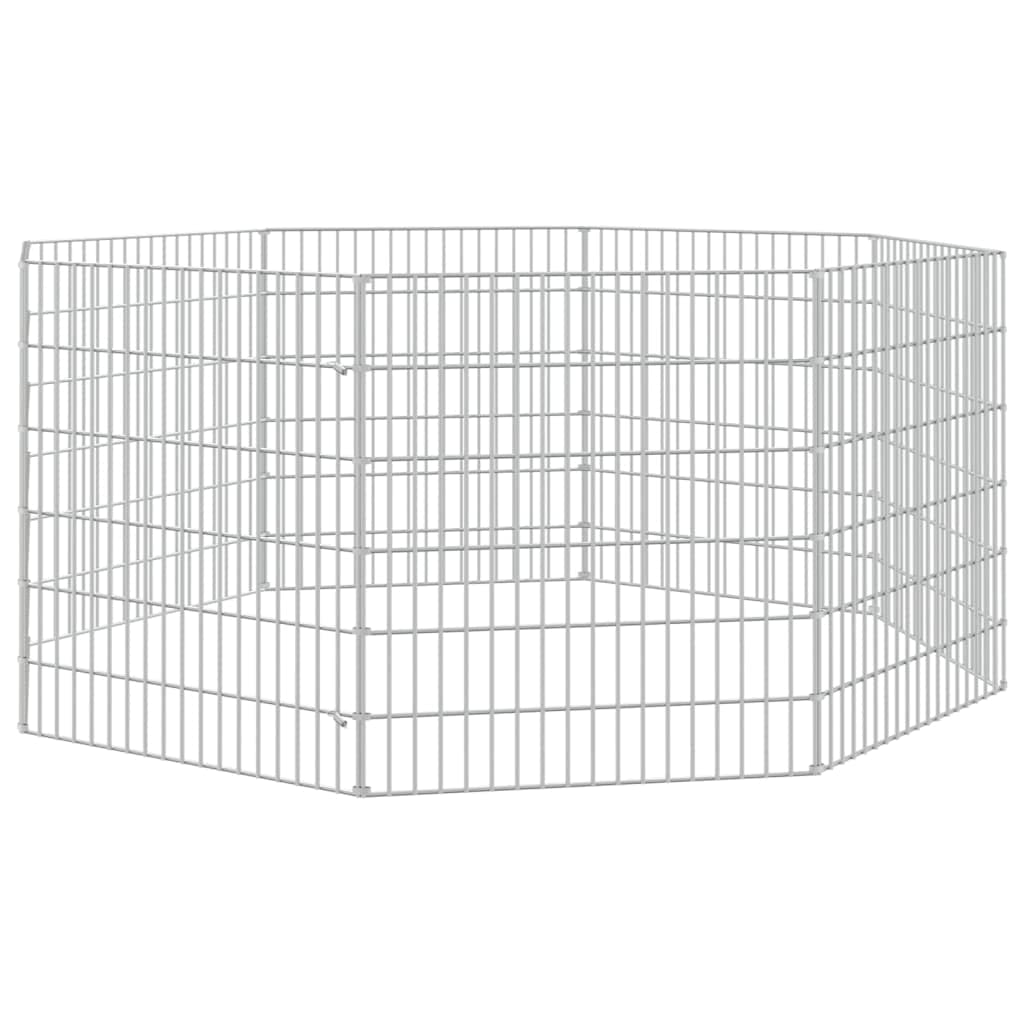 vidaXL Conigliera con 8 Pannelli 54x60 cm Ferro Zincato