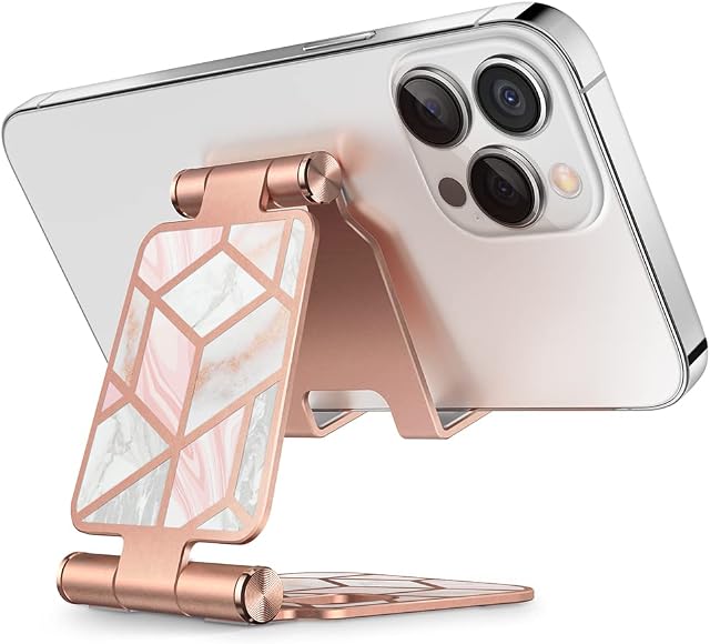 I-Blason Support de bureau portable pliable en aluminium compatible avec Smartphones (Marble)