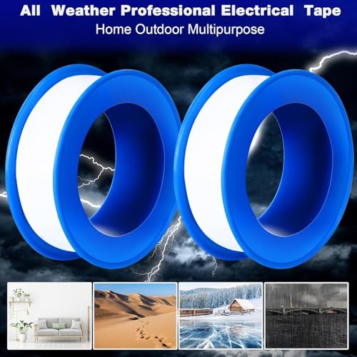 Image of Pushglossy 200 Rolls PTFE Tape 1 /2 x 520 Inches Plumbers Waterproof Sealant Plumbing Tape for Shower Head Repairing Water Pipe Sealing (White)