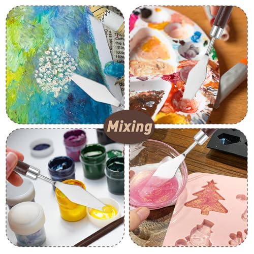 1Pc Palette Knife Metal Spatulas with Wooden Handles for Oil Paints, Painting Craft Knife Mixing for Art, Palette Scraper for Paint Mixer, Smearing, Clay Sculpting Tools. 06 - Thumbnail 6
