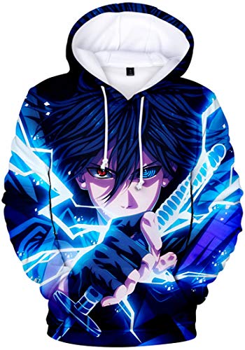 PANOZON Sudadera Niños con Capucha Impresa de Naruto Anime Chaqueta con Bolsillo Mangas Largas (XS,...