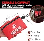 101 Piece First Aid Kit - Camping Essentials, Hiking, Home Essentials, Car Emergency Kit, Hiking Gear, Mini First Aid Kit Travel, Car Essentials, Survival Stuff