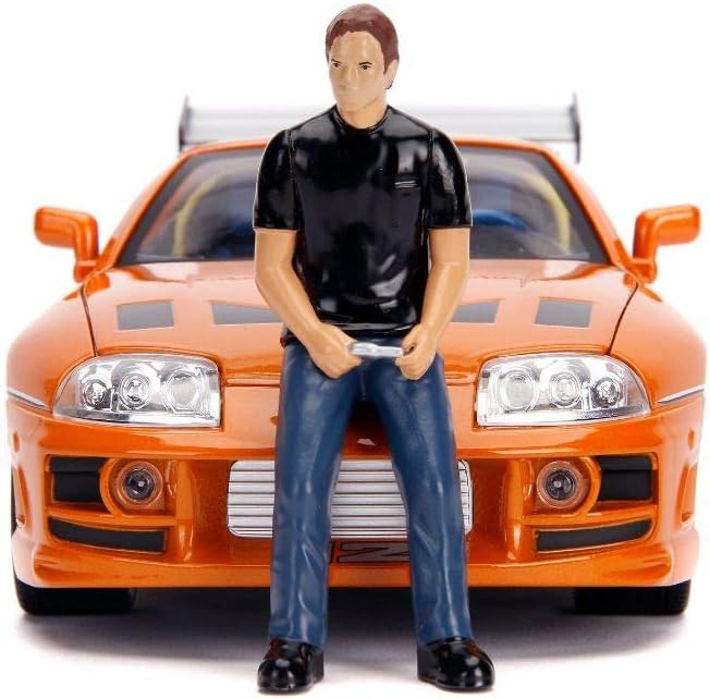 Fast & Furious 1:18 Toyota Supra Die-cast Car & 3" Brian Figure, Toys for Kids and Adults